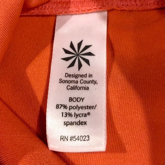 Athleta Leggings XXS Orange Neon Back Zipper Pocket Cropped - Picture 10 of 11